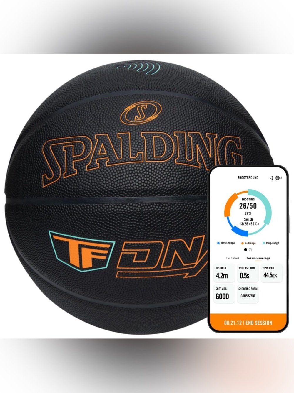 Spalding TF DNA Black  Basketball Ball for Basketball Sport/Activity